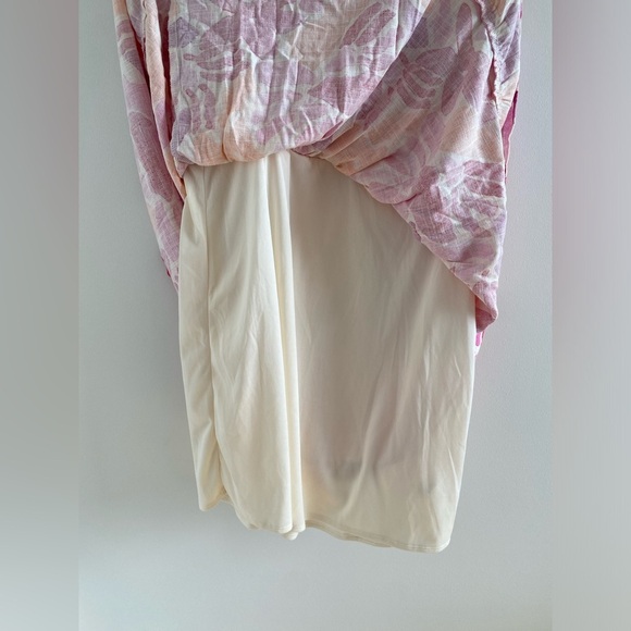 Baltic Born Pink Floral Abstract Cami Short Linen Blend Dress Size M New W/ Tag - Picture 9 of 11